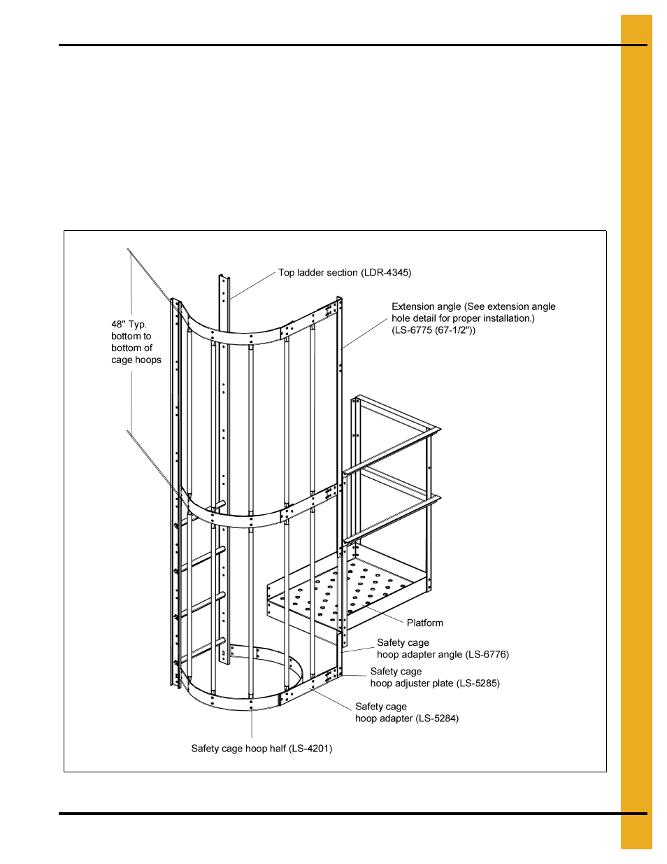 Eave safety cage | Grain Systems Tanks PNEG-1094 User Manual | Page 43 / 58