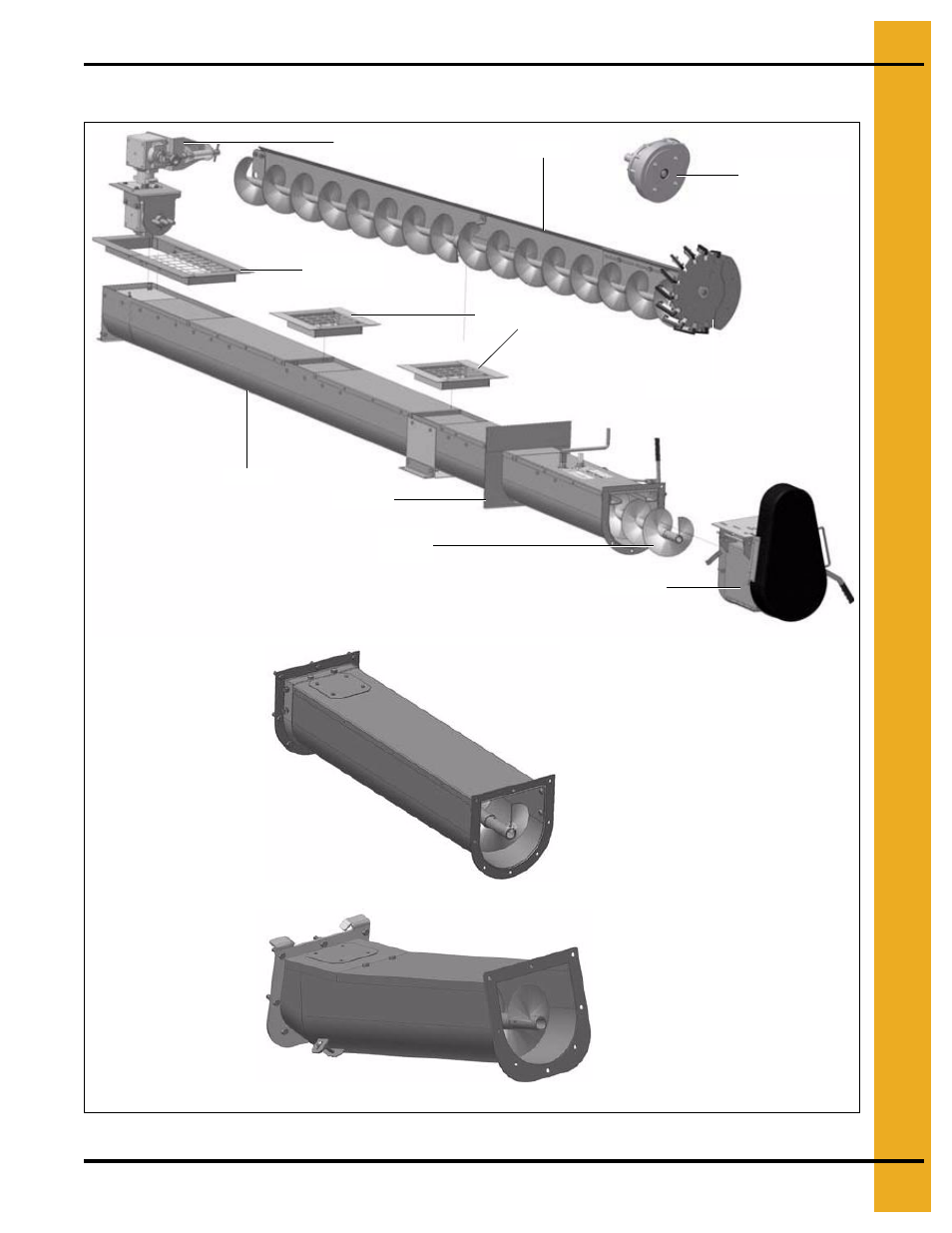 Machine components, Chapter 3 machine components, U-trough unload components | Grain Systems Unload Augers PNEG-1735 User Manual | Page 11 / 38