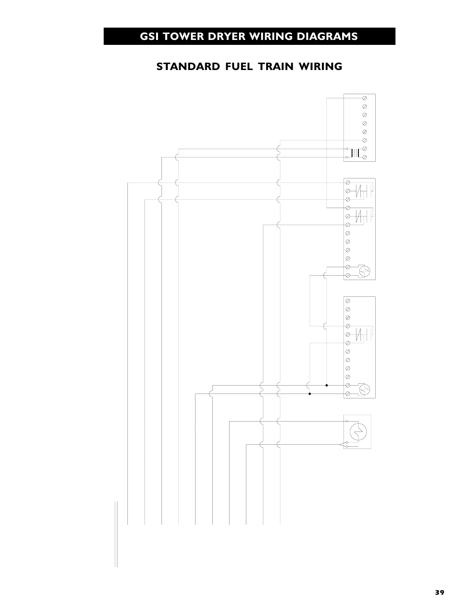 Pilot gas solenoid (n.c.), Downsteam maxon shutoff valve modutrol motor, Power box terminal strip | Upsteam maxon shutoff valve | Grain Systems PNEG-554 User Manual | Page 39 / 66