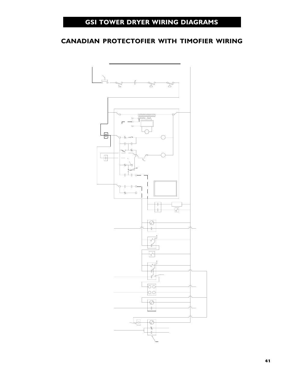 Protectofier w/purge and trial for ignition timer, 1998 canadian flame safety wiring | Grain Systems PNEG-554 User Manual | Page 41 / 66