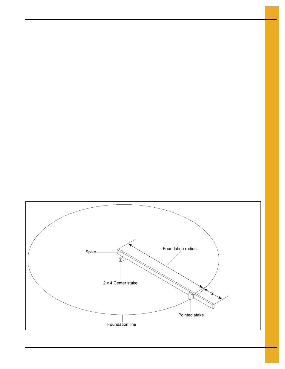 Foundation, Chapter 5 foundation, Foundation recommendation | Selecting the proper site location, Scribe the diameter | Grain Systems Tanks PNEG-1093 User Manual | Page 15 / 62