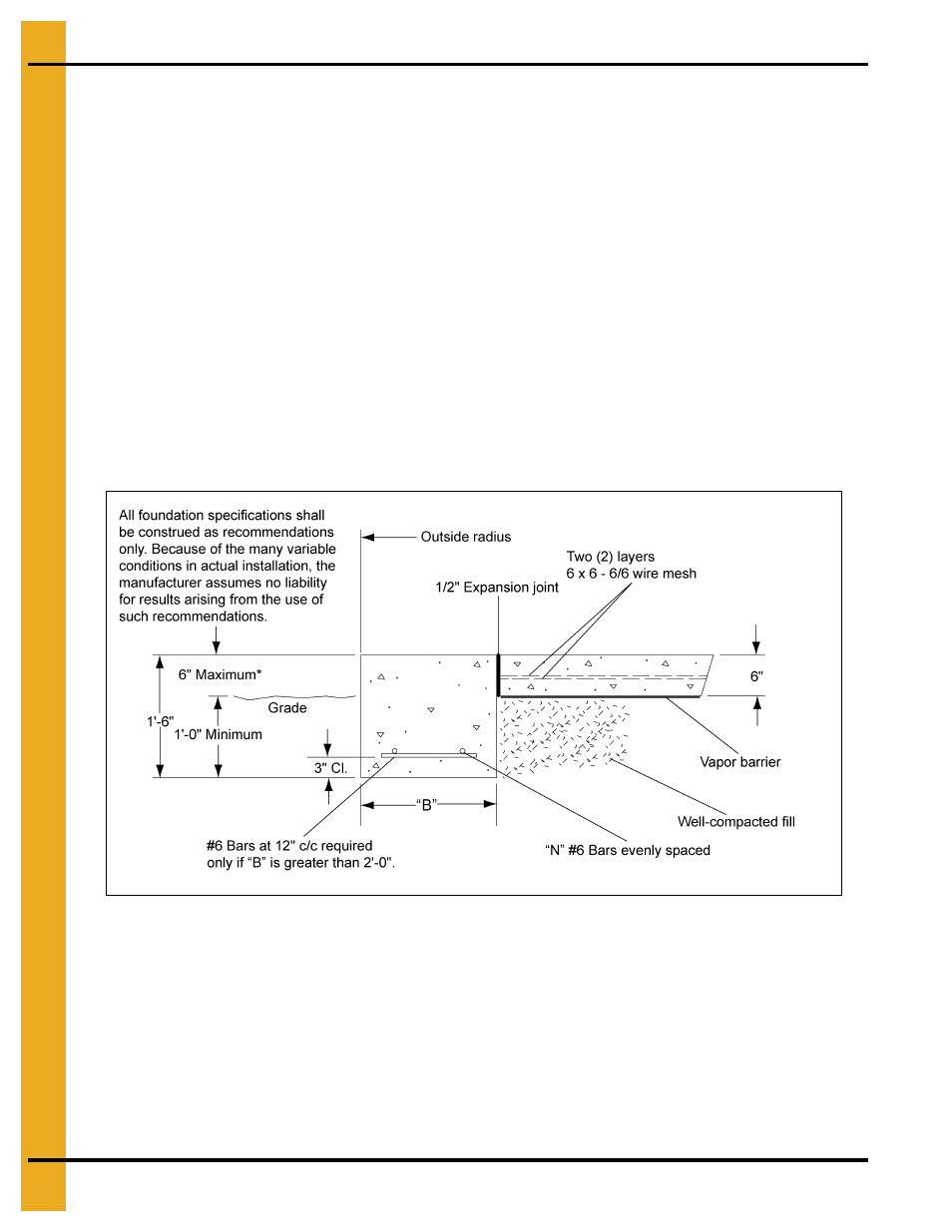 Frost free foundation pad recommendations, Frost free pads | Grain Systems Tanks PNEG-1093 User Manual | Page 24 / 62