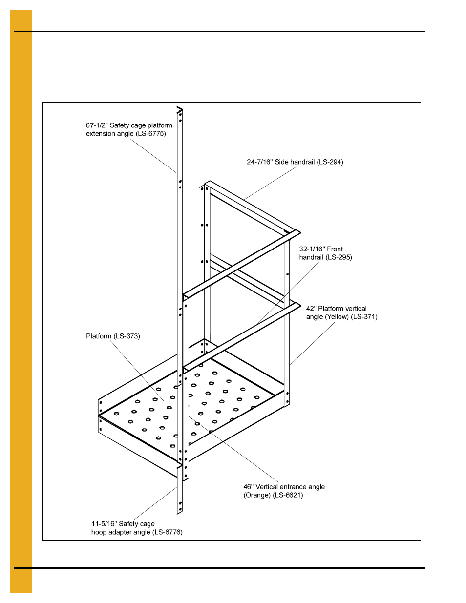 Platform and handrail assembly | Grain Systems Tanks PNEG-1093 User Manual | Page 46 / 62
