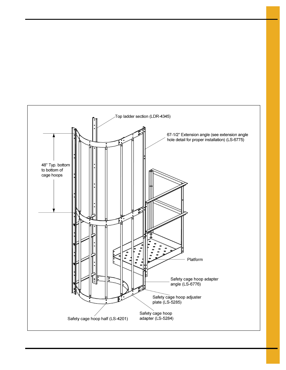 Eave safety cage | Grain Systems Tanks PNEG-1093 User Manual | Page 47 / 62