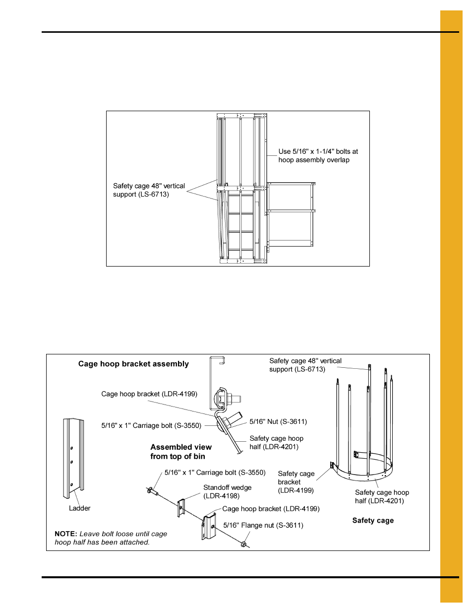 Vertical supports, Safety cage | Grain Systems Tanks PNEG-1093 User Manual | Page 49 / 62