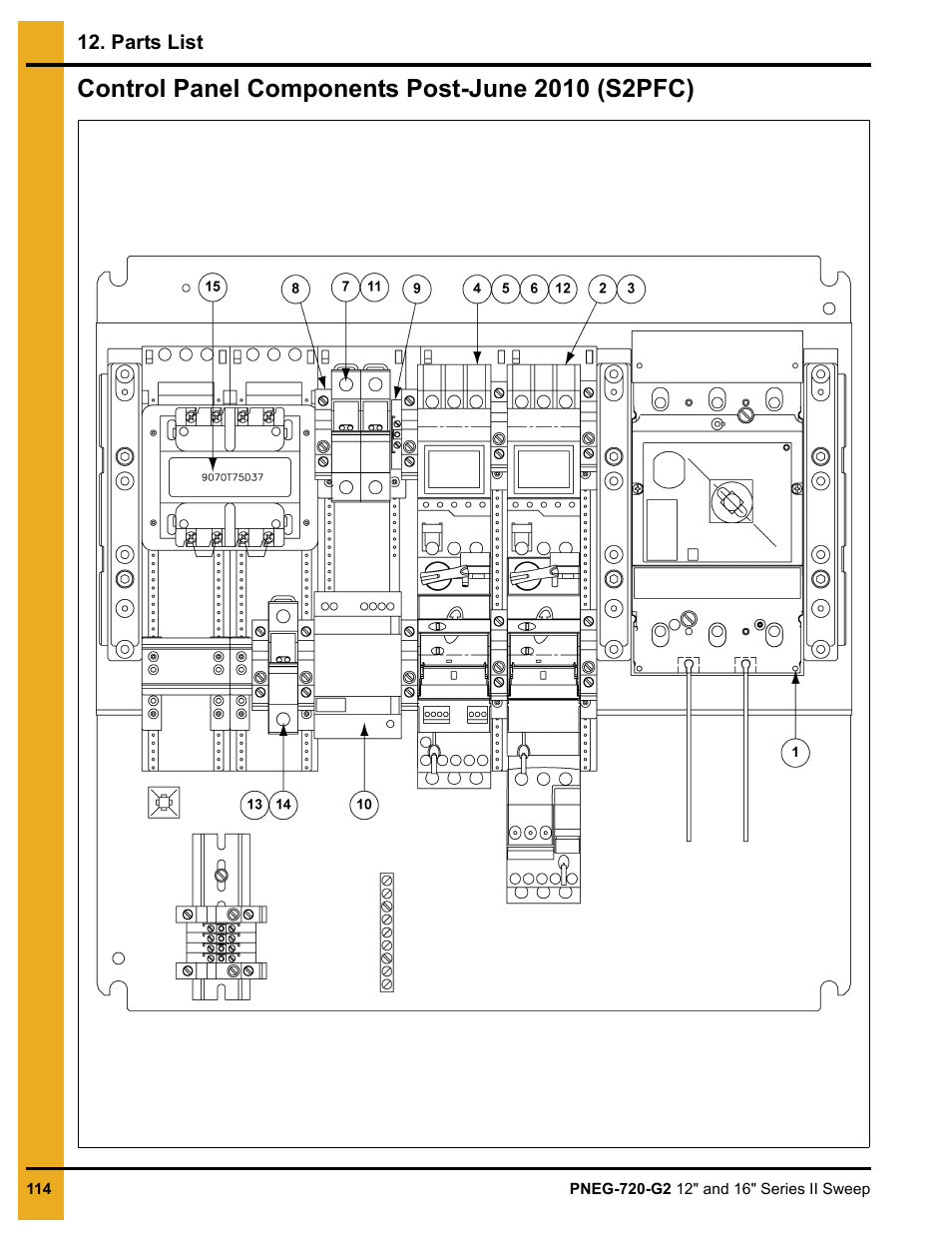 Control panel components post-june 2010 (s2pfc) | Grain Systems Bucket Elevtors, Conveyors, Series II Sweeps PNEG-720-G2 User Manual | Page 114 / 120