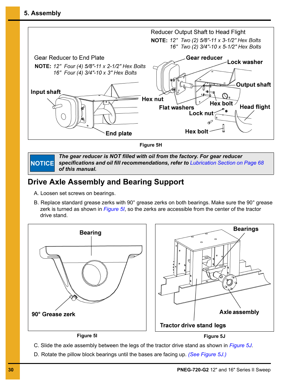 Drive axle assembly and bearing support | Grain Systems Bucket Elevtors, Conveyors, Series II Sweeps PNEG-720-G2 User Manual | Page 30 / 120