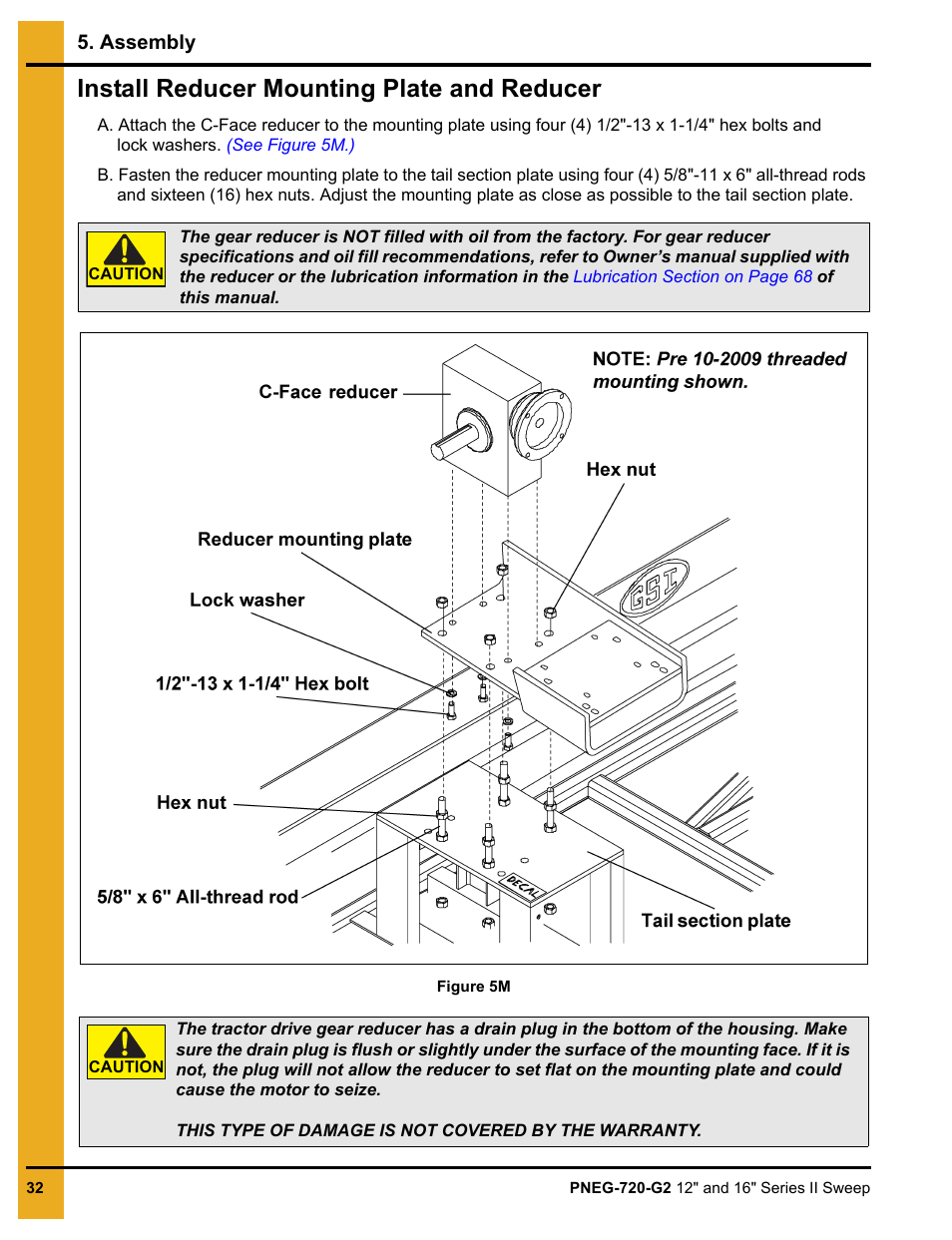 Install reducer mounting plate and reducer | Grain Systems Bucket Elevtors, Conveyors, Series II Sweeps PNEG-720-G2 User Manual | Page 32 / 120