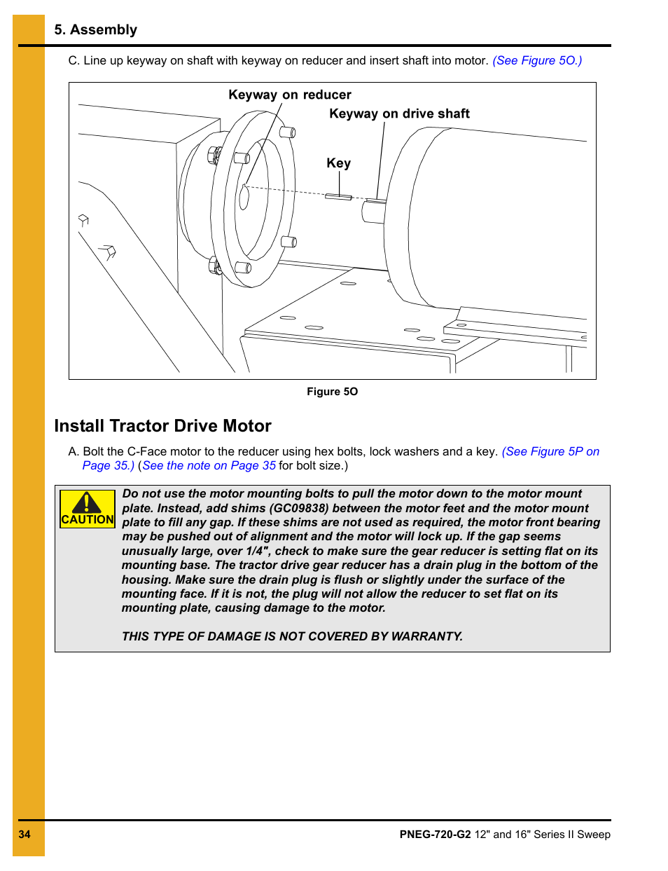 Install tractor drive motor | Grain Systems Bucket Elevtors, Conveyors, Series II Sweeps PNEG-720-G2 User Manual | Page 34 / 120