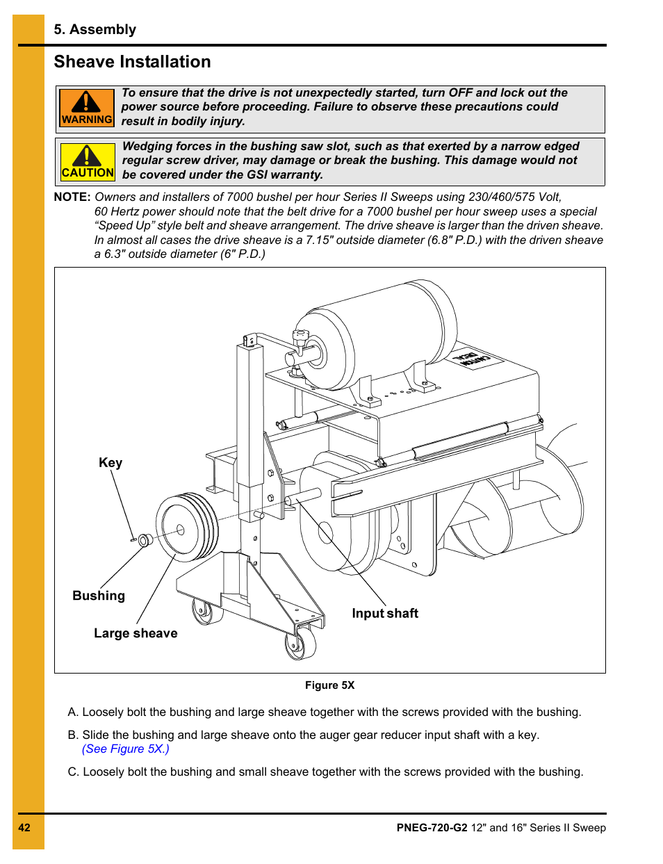 Sheave installation | Grain Systems Bucket Elevtors, Conveyors, Series II Sweeps PNEG-720-G2 User Manual | Page 42 / 120