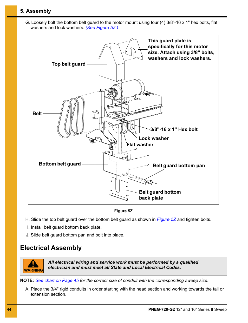 Electrical assembly | Grain Systems Bucket Elevtors, Conveyors, Series II Sweeps PNEG-720-G2 User Manual | Page 44 / 120