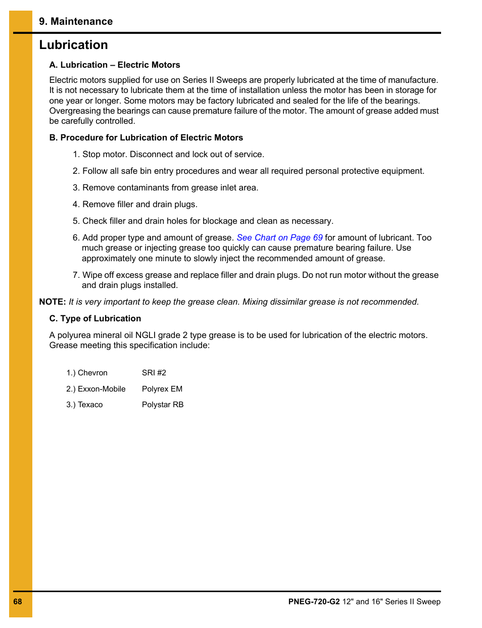 Lubrication, N in the | Grain Systems Bucket Elevtors, Conveyors, Series II Sweeps PNEG-720-G2 User Manual | Page 68 / 120