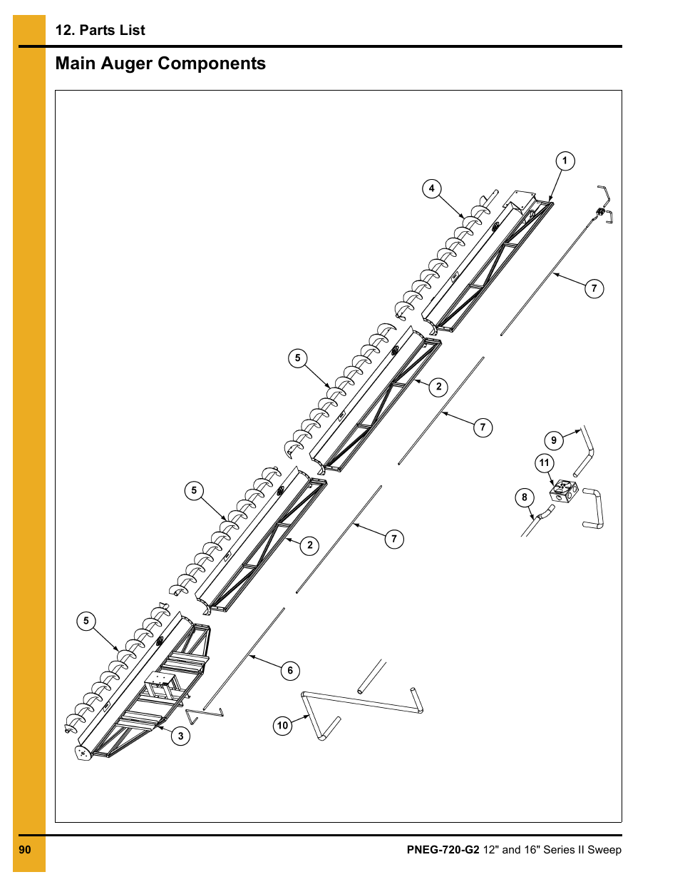 Main auger components | Grain Systems Bucket Elevtors, Conveyors, Series II Sweeps PNEG-720-G2 User Manual | Page 90 / 120