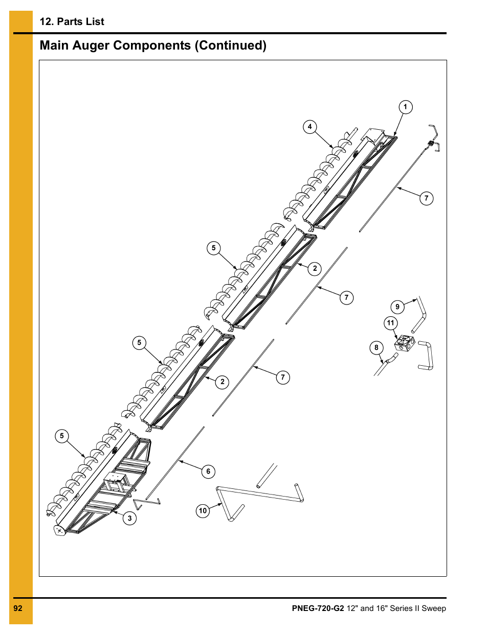 Main auger components (continued) | Grain Systems Bucket Elevtors, Conveyors, Series II Sweeps PNEG-720-G2 User Manual | Page 92 / 120