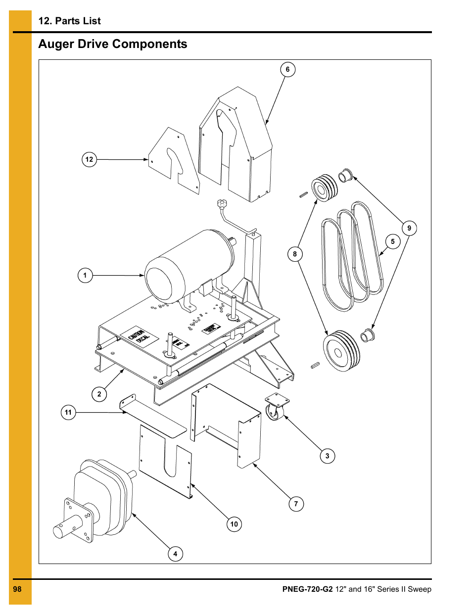 Auger drive components | Grain Systems Bucket Elevtors, Conveyors, Series II Sweeps PNEG-720-G2 User Manual | Page 98 / 120