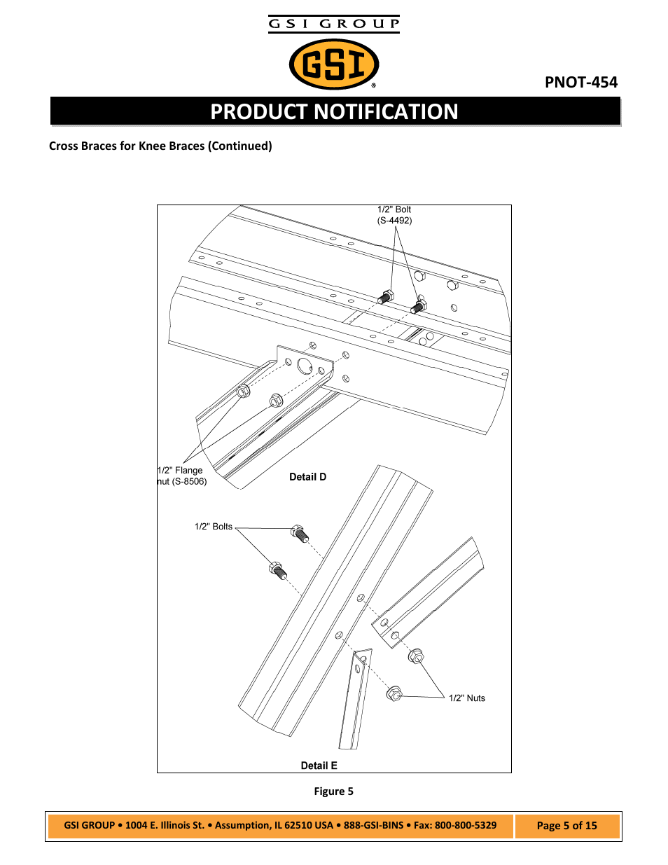 Product notification, Pnot‐454 | Grain Systems Bucket Elevtors, Conveyors, Series II Sweeps PNOT-454 User Manual | Page 5 / 15