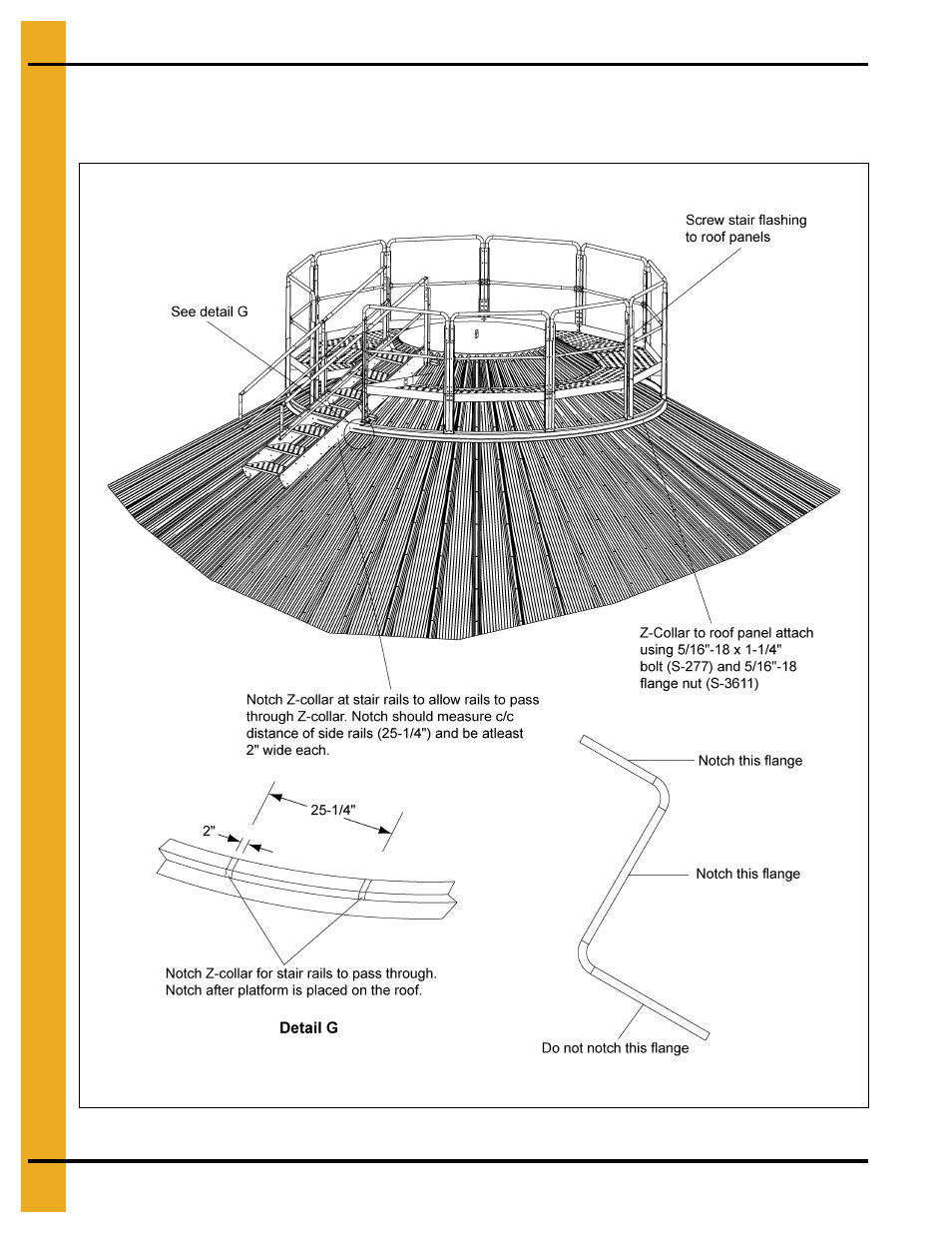 14' peak walk around shown on roof, Can not be used fo | Grain Systems Bin Accessories PNEG-1738 User Manual | Page 38 / 54