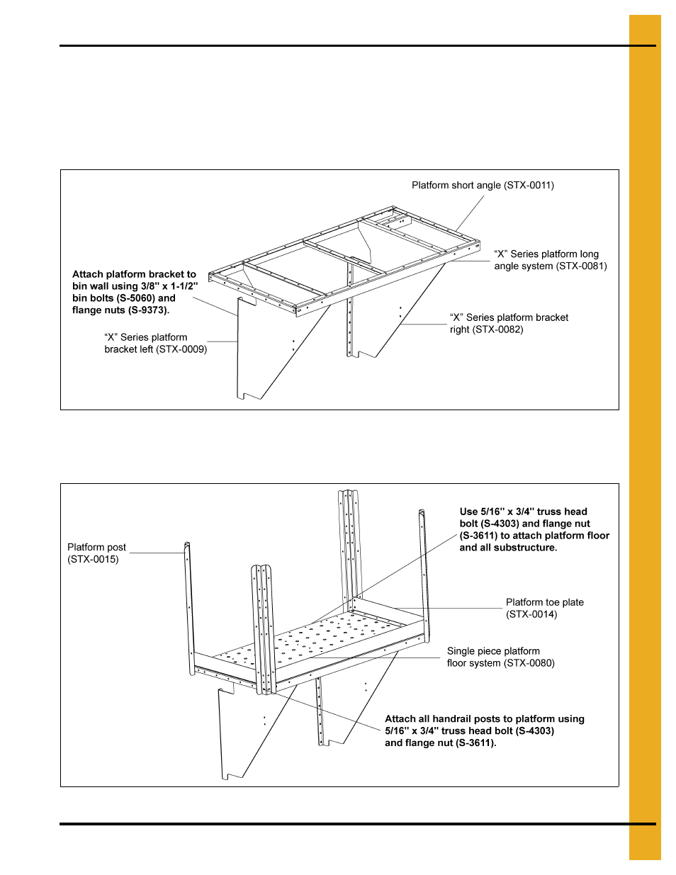 X” series platform assembly - reverse | Grain Systems Bin Accessories PNEG-1738 User Manual | Page 45 / 54