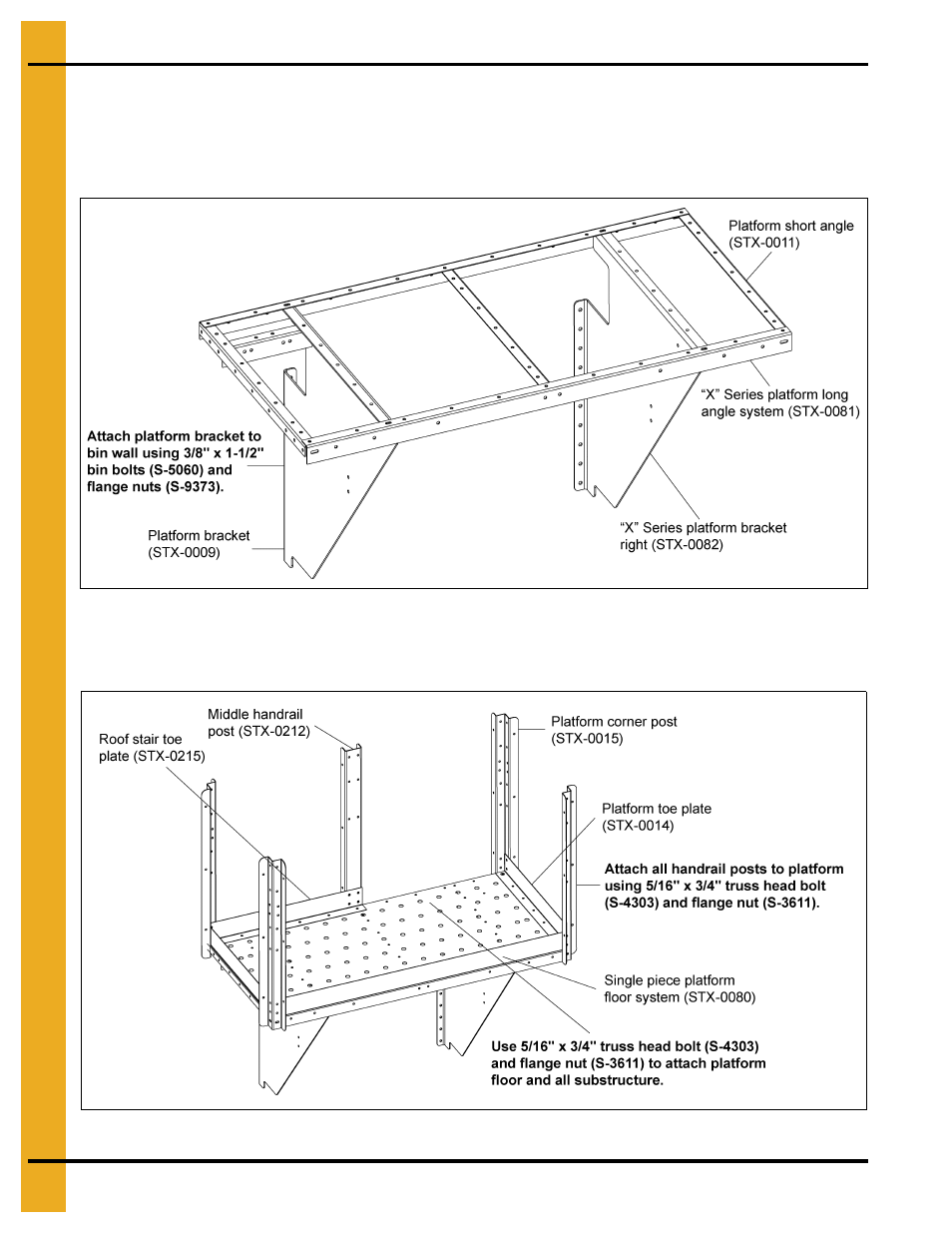 X” series platform assembly - twin bin platform | Grain Systems Bin Accessories PNEG-1738 User Manual | Page 48 / 54