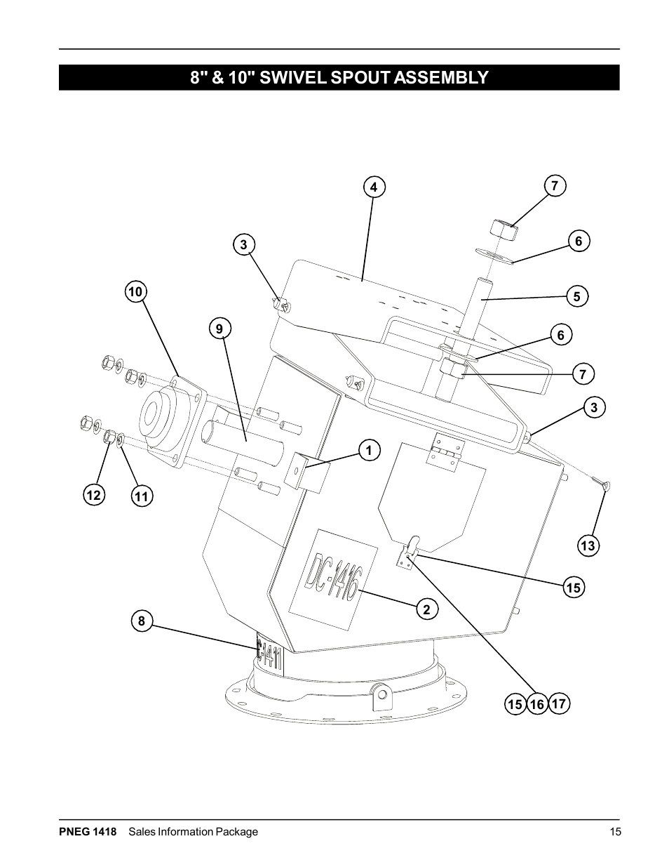 8" & 10" swivel spout assembly | Grain Systems Bucket Elevtors, Conveyors, Series II Sweeps PNEG-1418 User Manual | Page 15 / 32