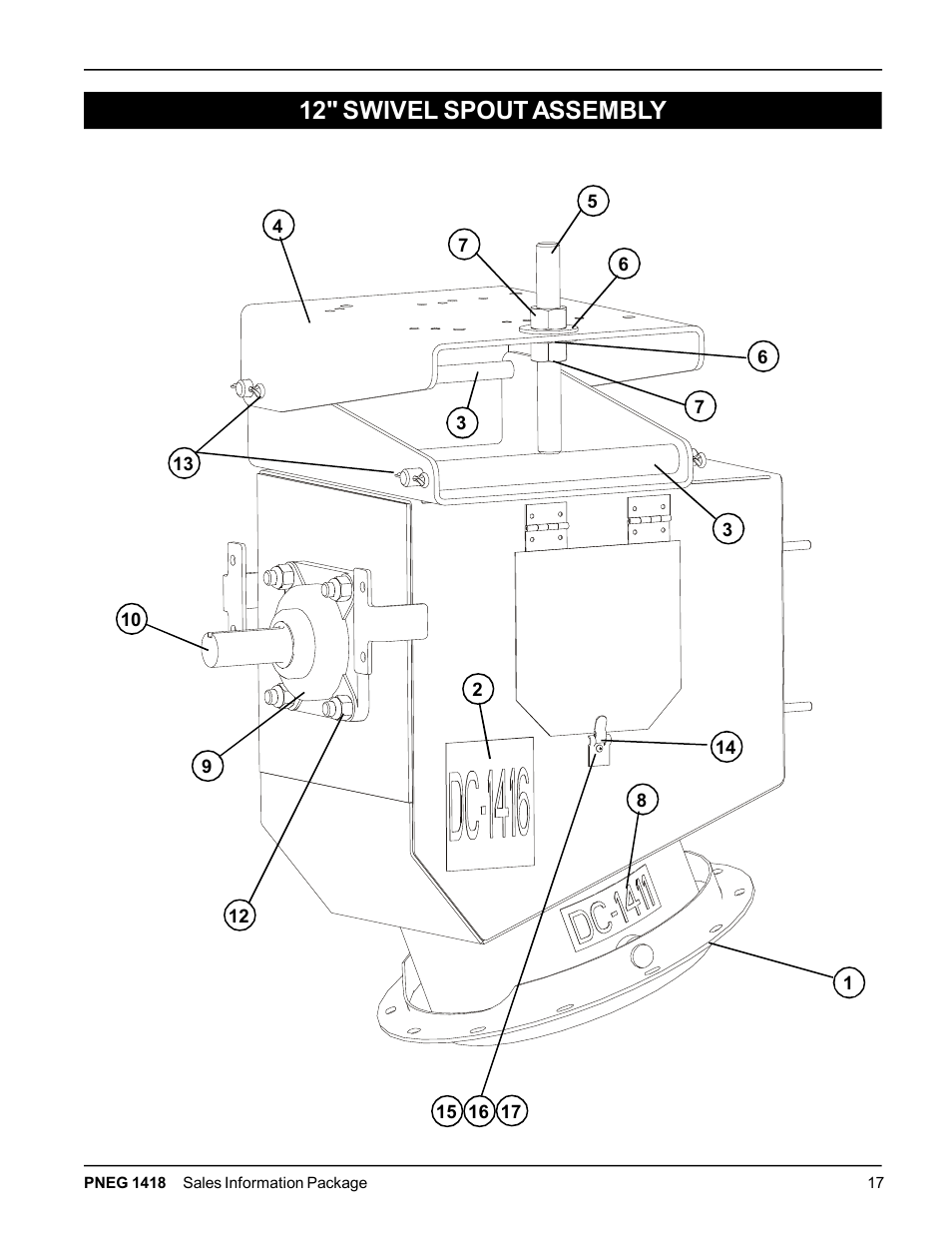 12" swivel spout assembly | Grain Systems Bucket Elevtors, Conveyors, Series II Sweeps PNEG-1418 User Manual | Page 17 / 32