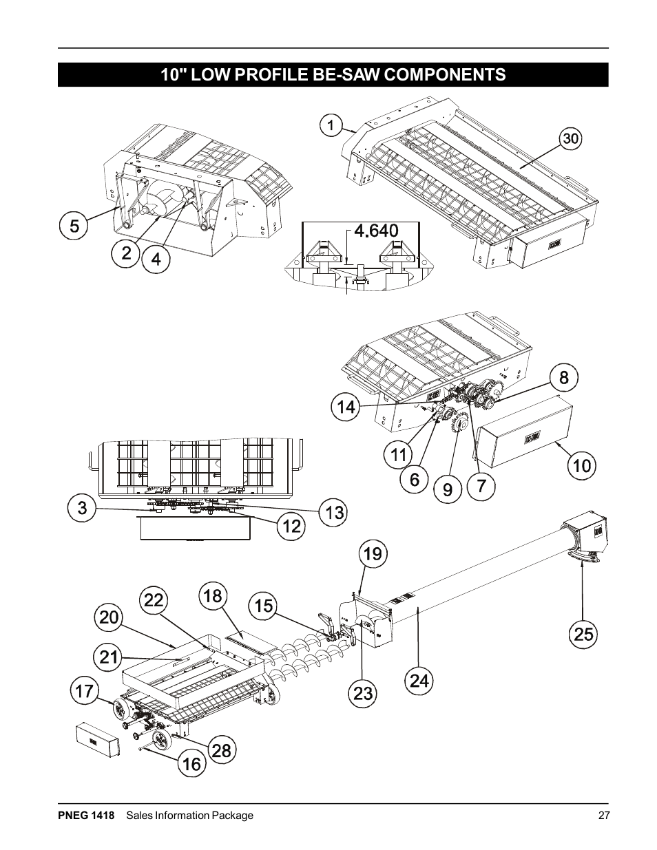 10" low profile be­saw components | Grain Systems Bucket Elevtors, Conveyors, Series II Sweeps PNEG-1418 User Manual | Page 27 / 32