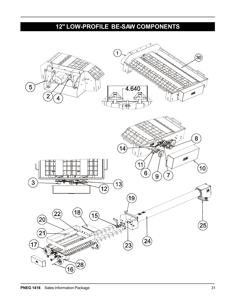 12" low­profile be­saw components | Grain Systems Bucket Elevtors, Conveyors, Series II Sweeps PNEG-1418 User Manual | Page 31 / 32