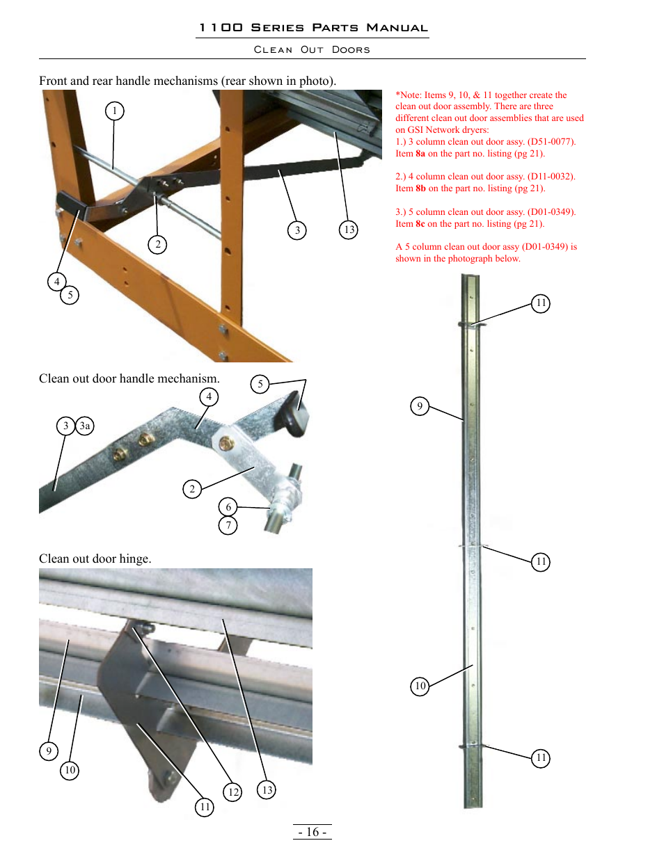 1100 series parts manual | Grain Systems PNEG-1363 User Manual | Page 16 / 75