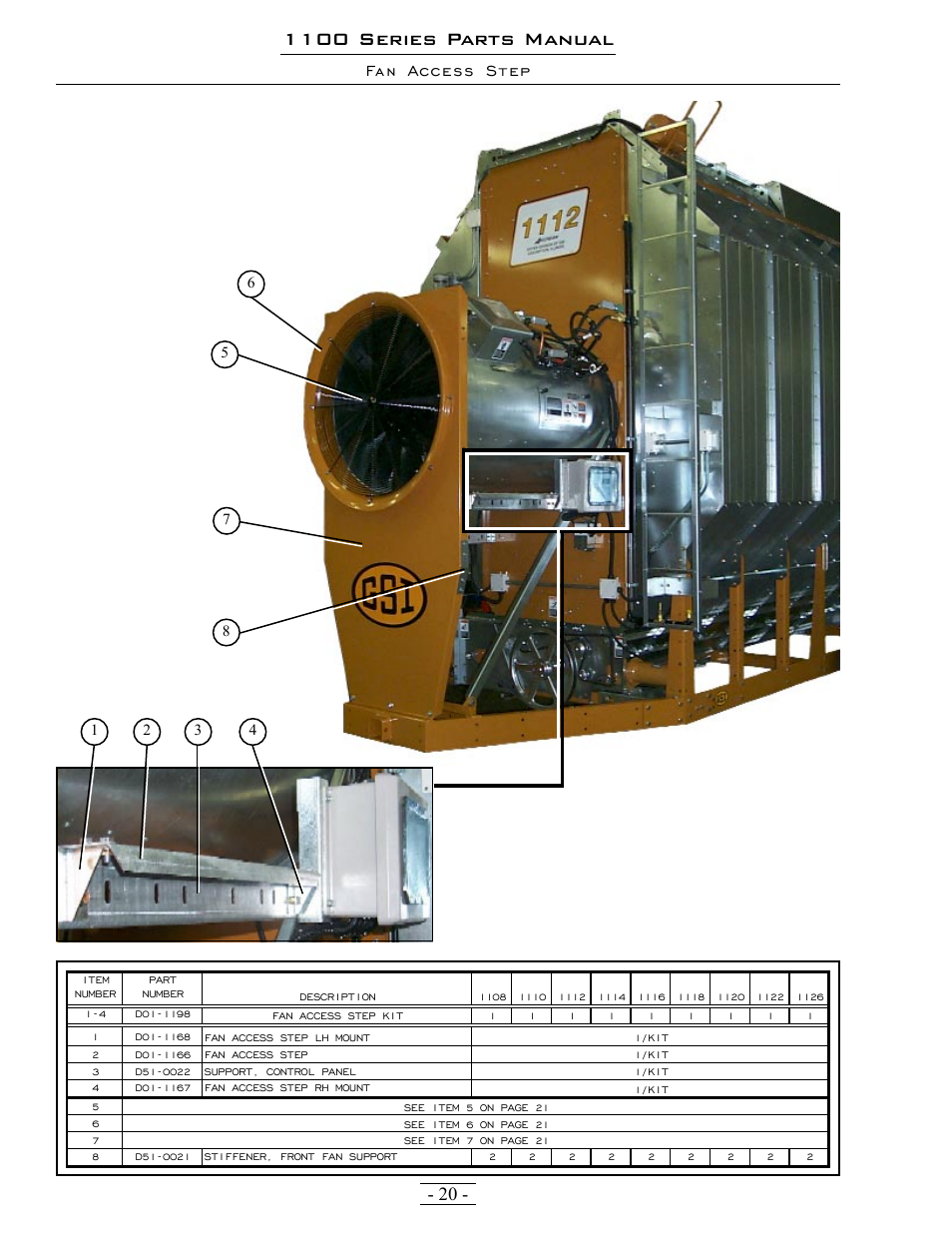 1100 series parts manual, Fan access step | Grain Systems PNEG-1363 User Manual | Page 20 / 75