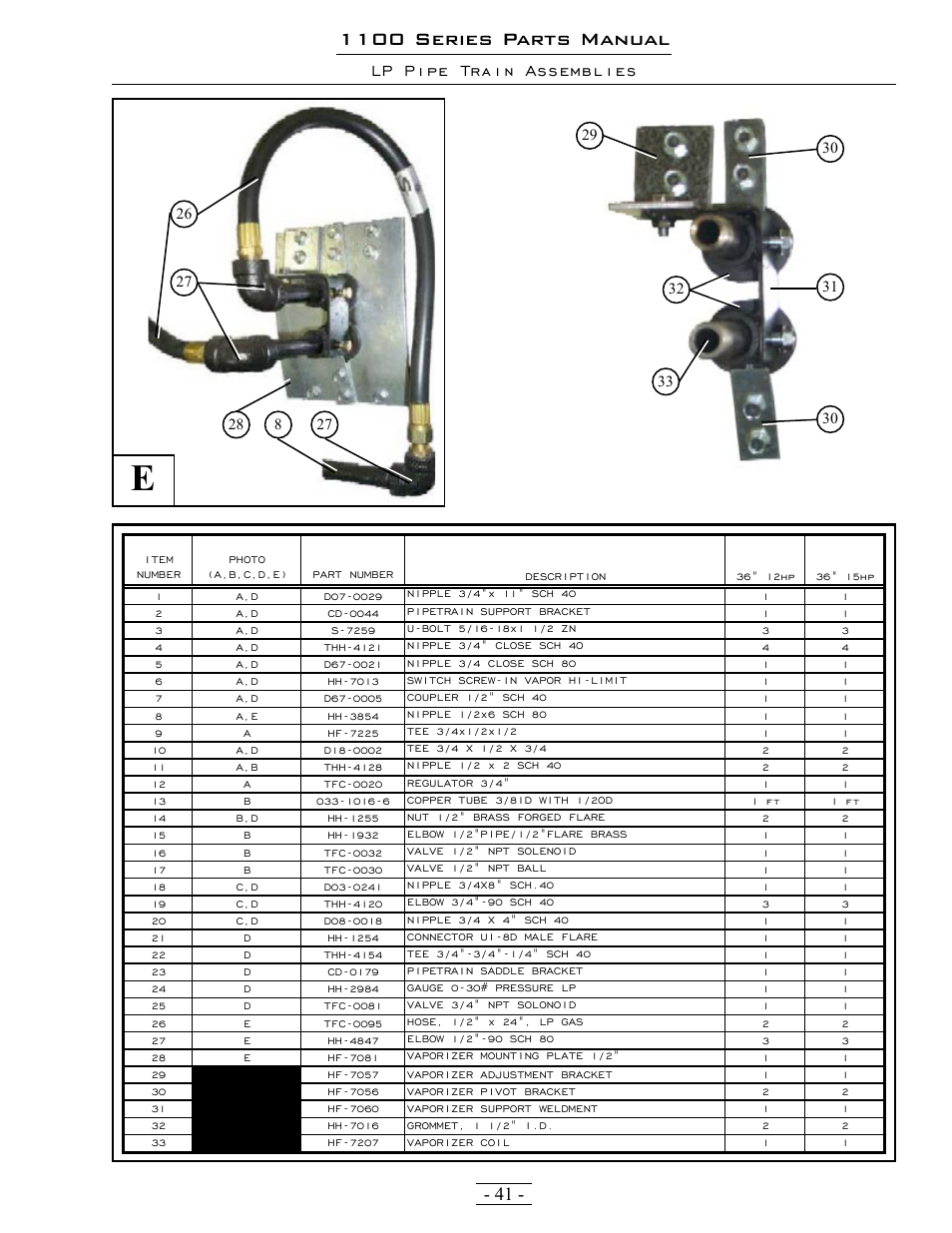 1100 series parts manual, Lp pipe train assemblies | Grain Systems PNEG-1363 User Manual | Page 41 / 75