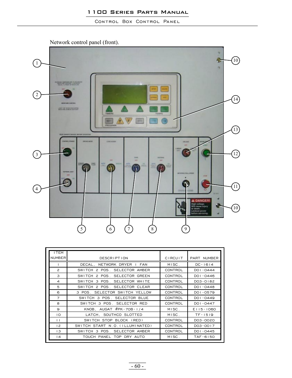 1100 series parts manual | Grain Systems PNEG-1363 User Manual | Page 60 / 75