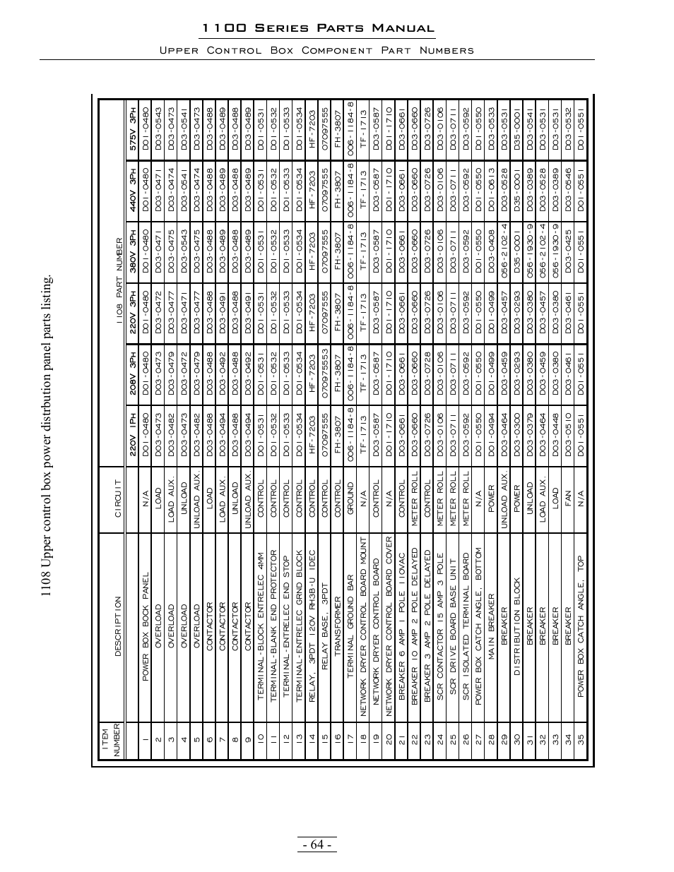 1100 series parts manual | Grain Systems PNEG-1363 User Manual | Page 64 / 75