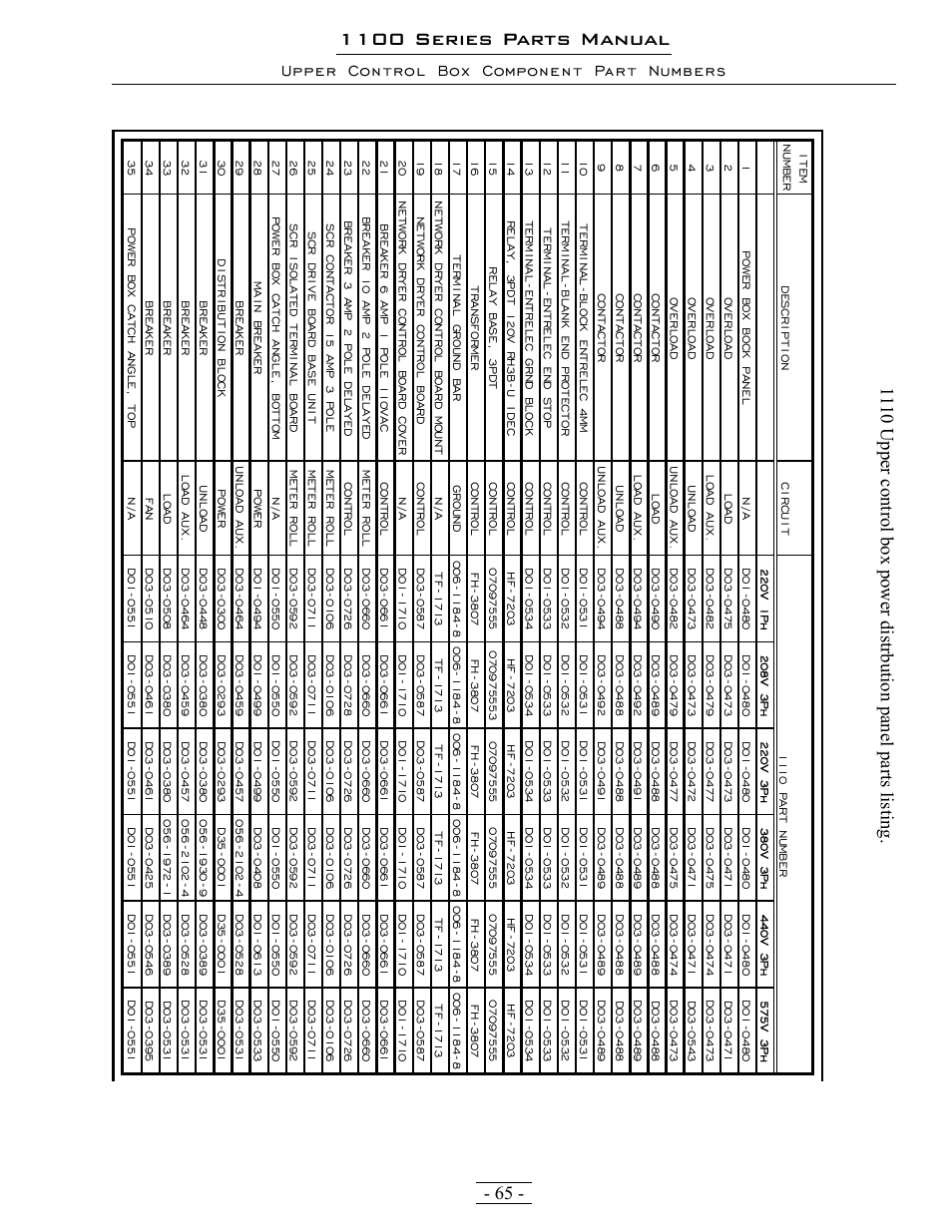 1100 series parts manual | Grain Systems PNEG-1363 User Manual | Page 65 / 75