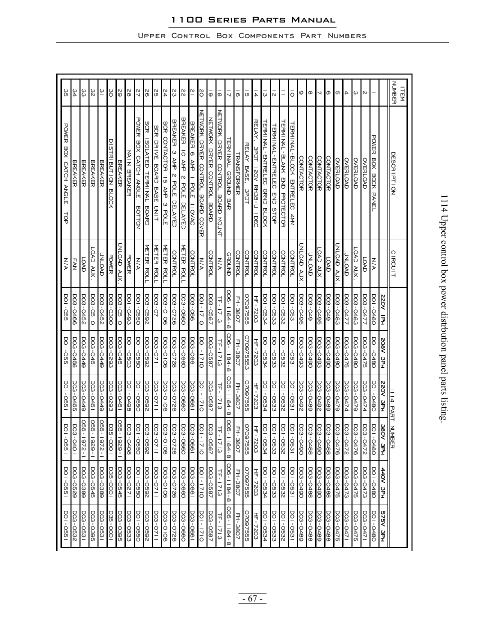 1100 series parts manual | Grain Systems PNEG-1363 User Manual | Page 67 / 75
