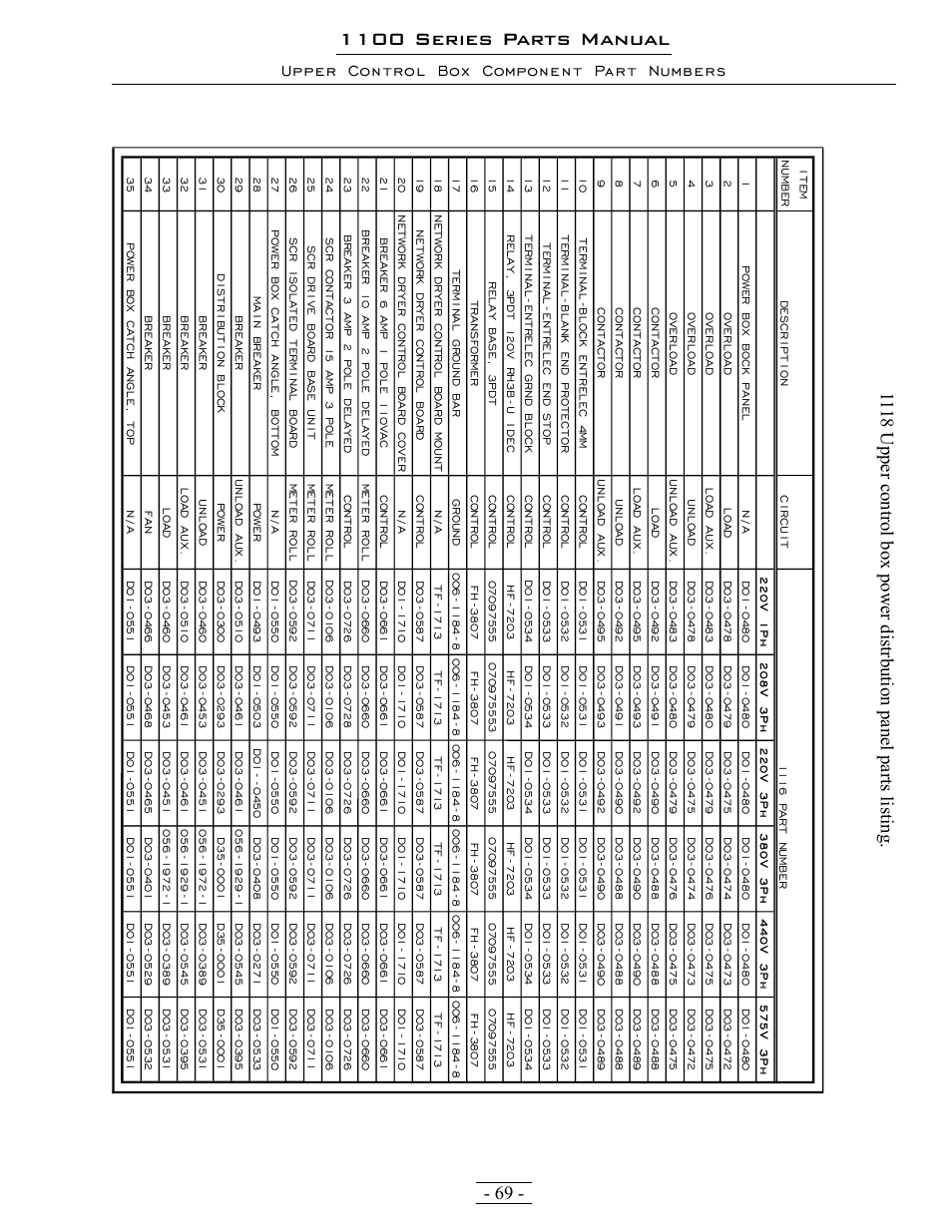 1100 series parts manual | Grain Systems PNEG-1363 User Manual | Page 69 / 75