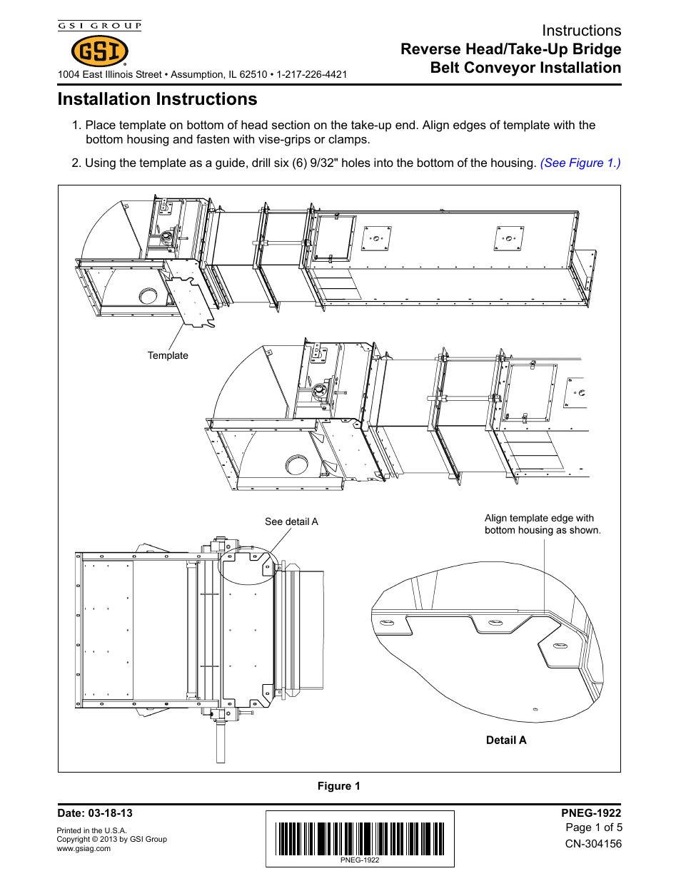 Grain Systems Bucket Elevtors, Conveyors, Series II Sweeps PNEG-1922 User Manual | 5 pages