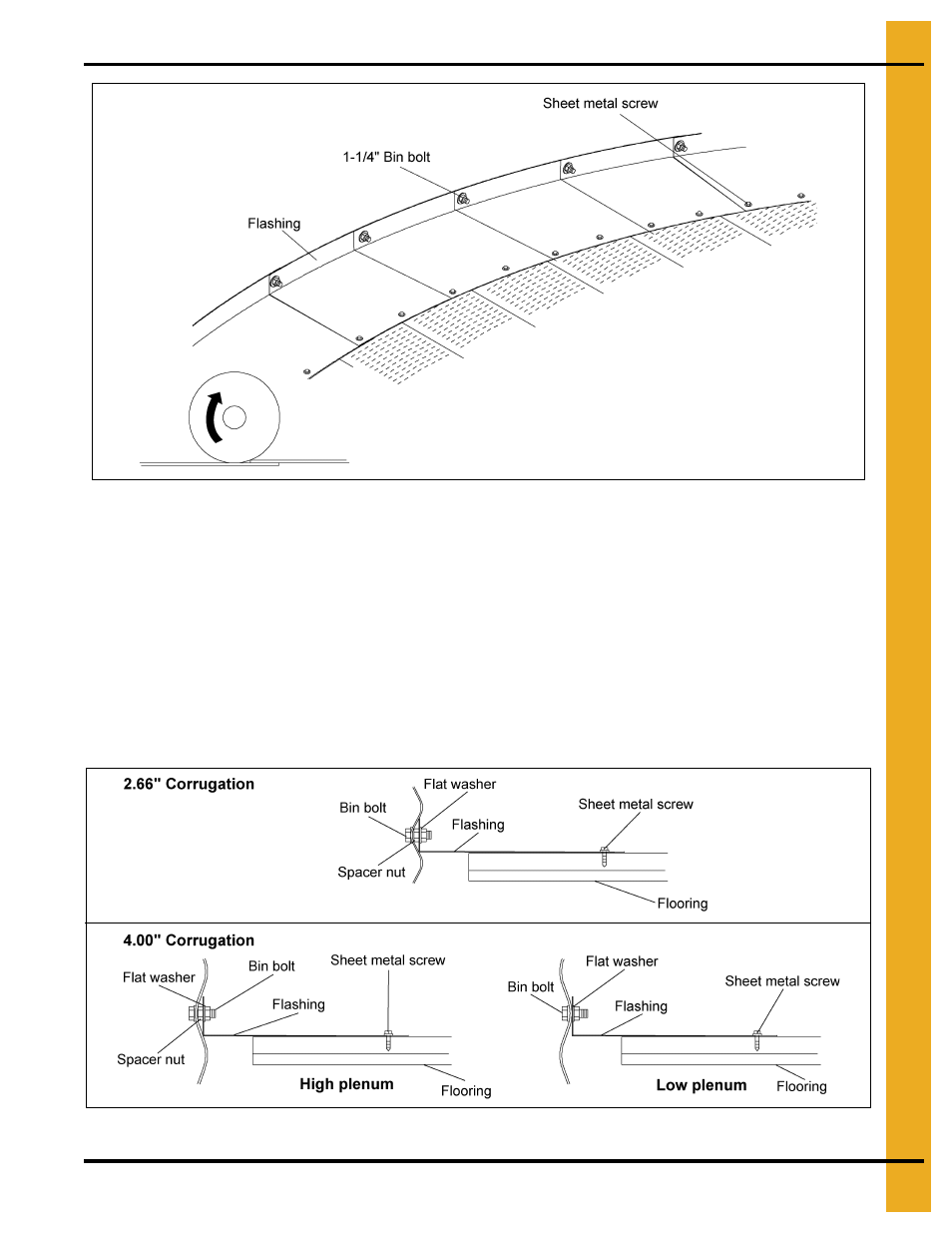 Flashing installation, Chapter 4 flashing installation, Grain systems formed flashing installation | Grain Systems Bin Flooring PNEG-221 User Manual | Page 13 / 38