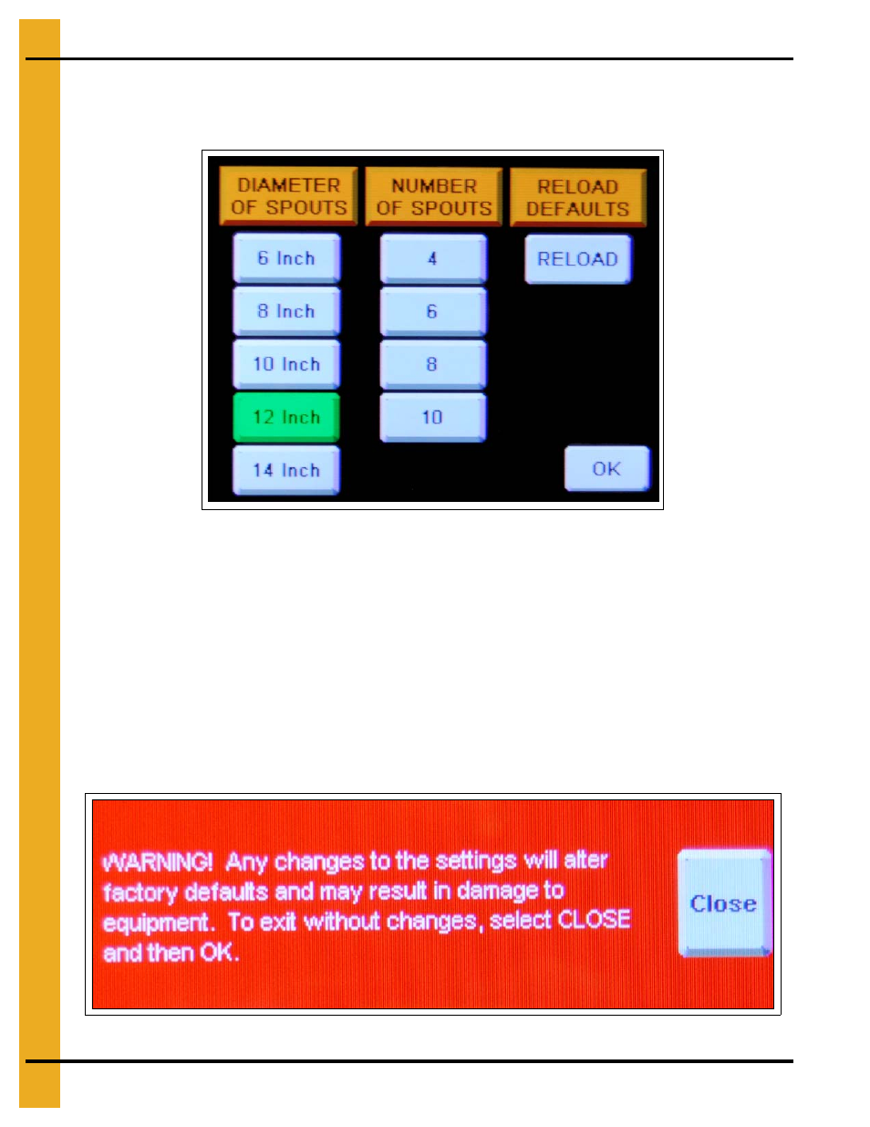 N setup screen, Configuration setup screen | Grain Systems Bucket Elevtors, Conveyors, Series II Sweeps PNEG-1895 User Manual | Page 24 / 62