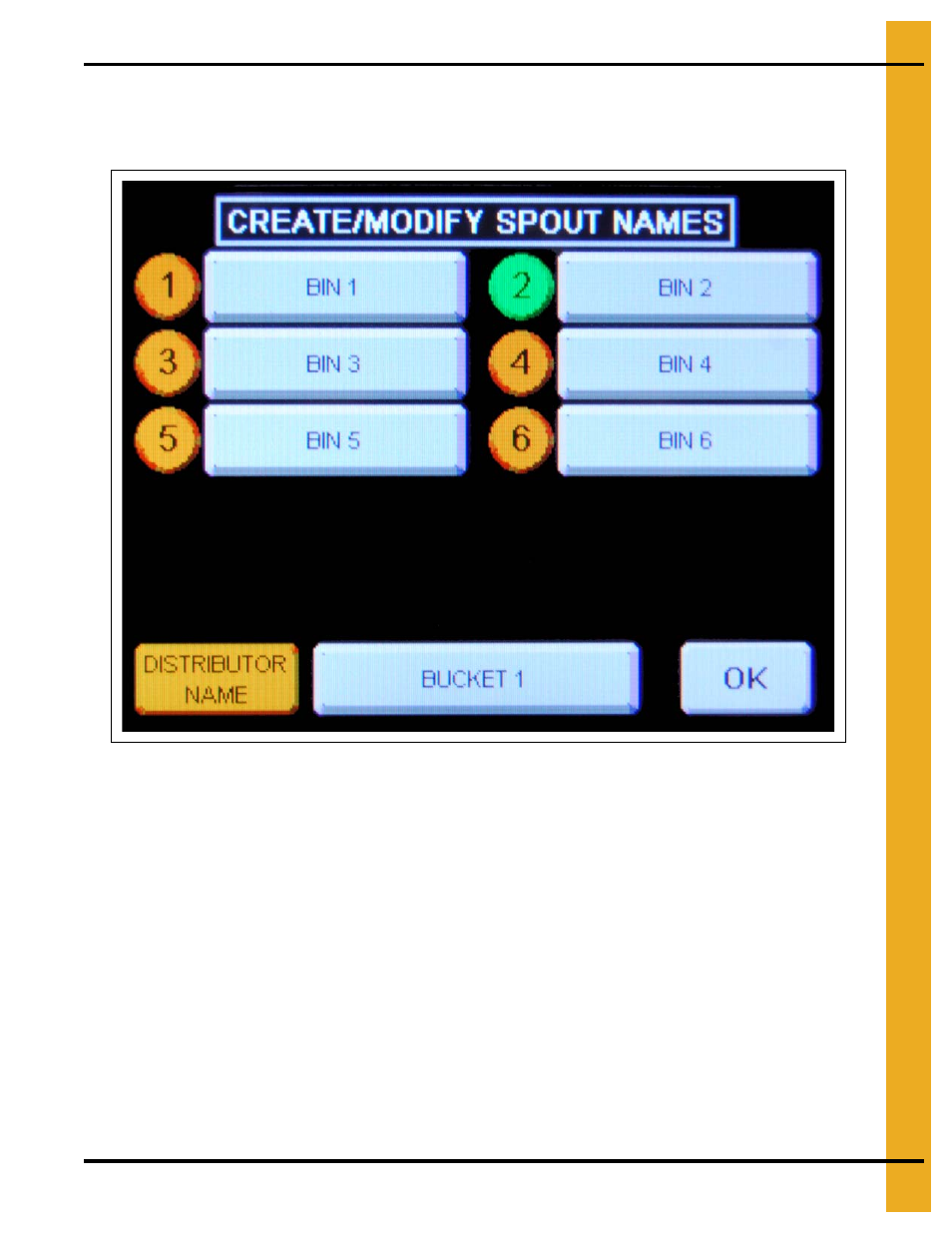 Position names screen | Grain Systems Bucket Elevtors, Conveyors, Series II Sweeps PNEG-1895 User Manual | Page 25 / 62