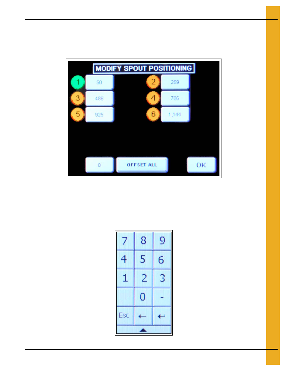 Position locations screen | Grain Systems Bucket Elevtors, Conveyors, Series II Sweeps PNEG-1895 User Manual | Page 27 / 62