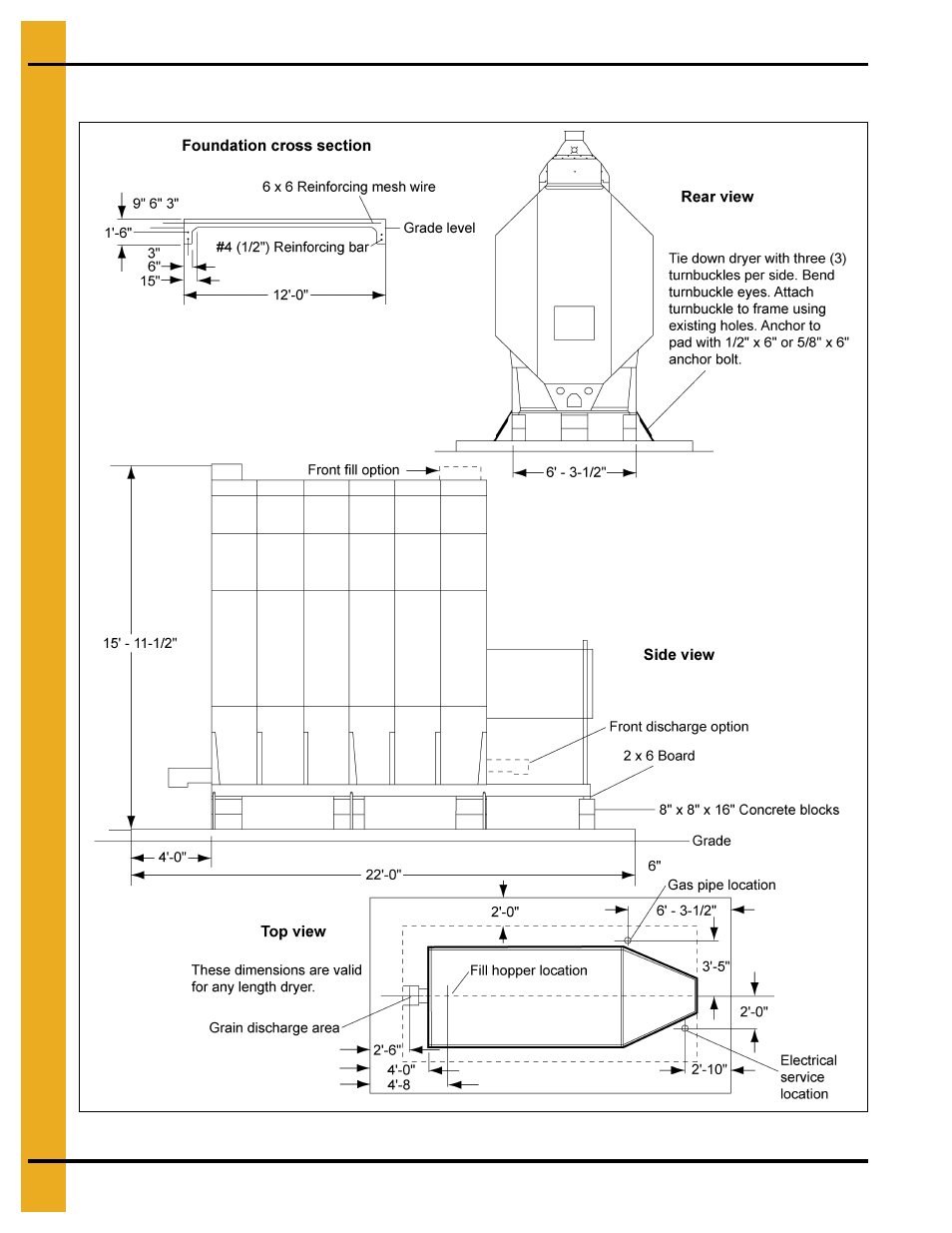 Single fan foundation | Grain Systems PNEG-1702 User Manual | Page 22 / 142
