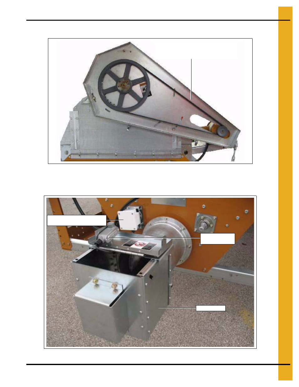 Top auger drive discharge safety switch, Top auger drive, Discharge safety switch | Vision/competitor illustrations | Grain Systems PNEG-1702 User Manual | Page 75 / 142