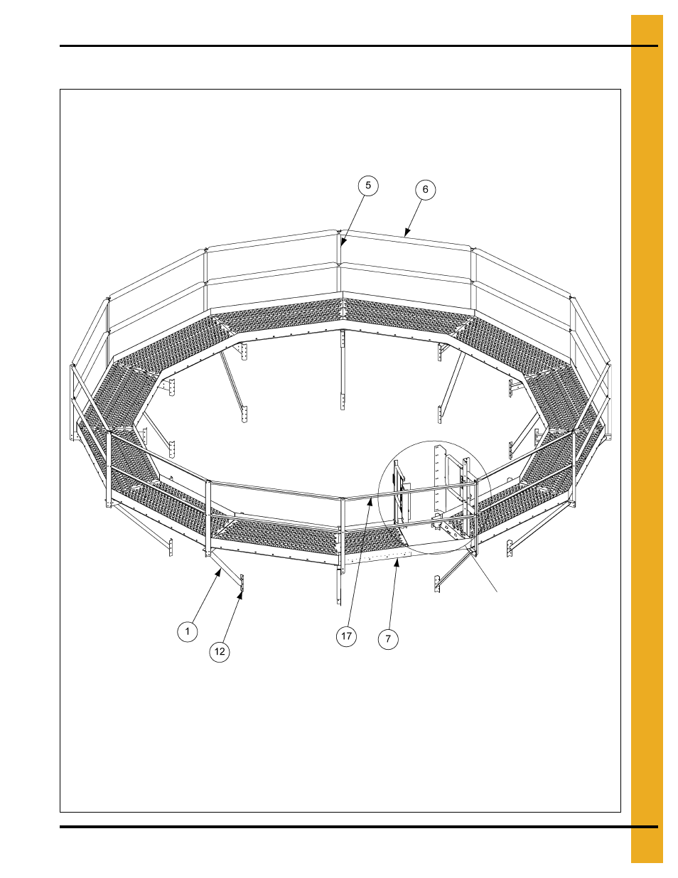 18' outside catwalk package (gt4-1039-18a), Parts list | Grain Systems PNEG-1754 User Manual | Page 27 / 80