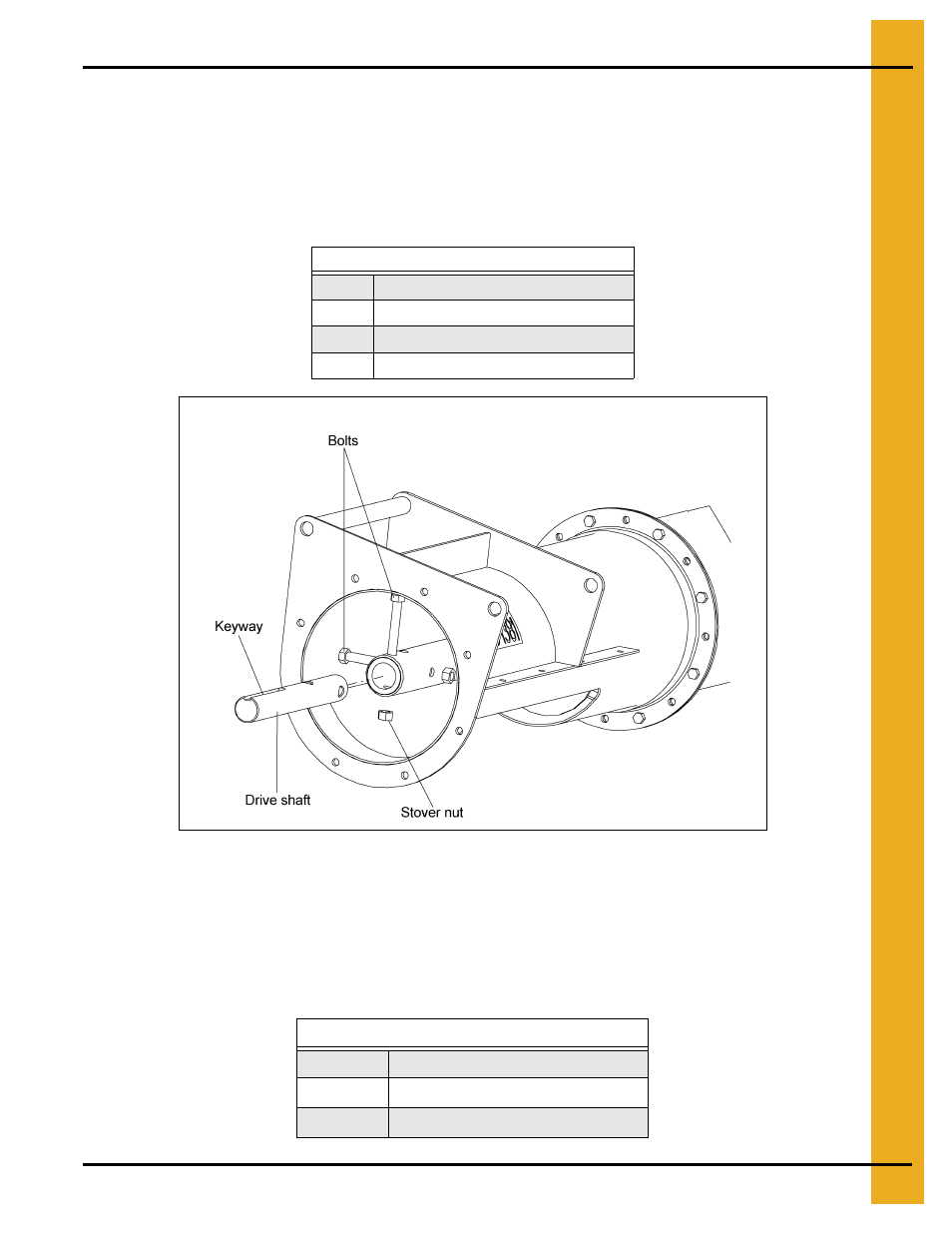 Assembly, Chapter 4 assembly, Installing drive shaft | Mounting bearing to bearing plate | Grain Systems Custom, Utility and Bulk Tank Augers PNEG-1445 User Manual | Page 13 / 54