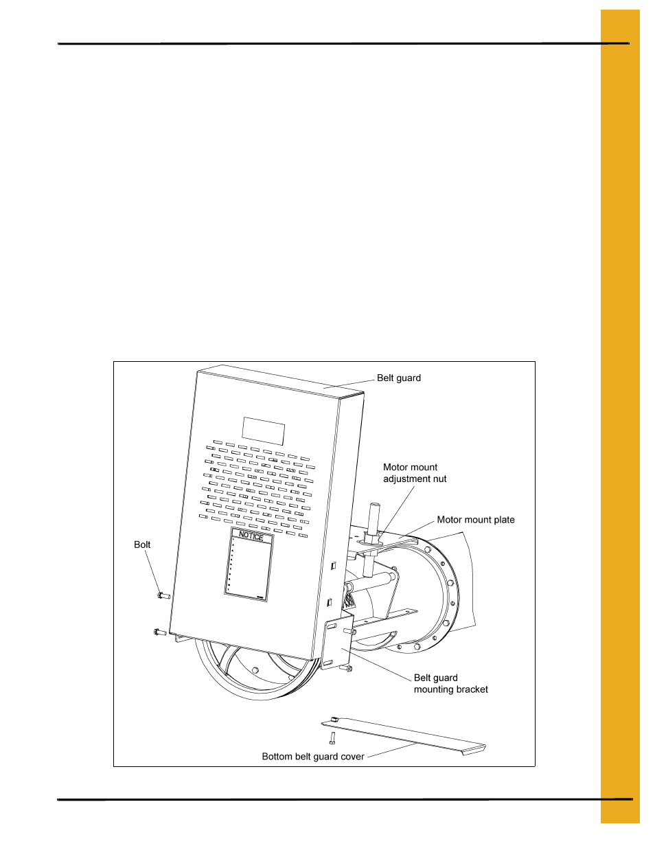 Installing the belts, Installing the belt guard | Grain Systems Custom, Utility and Bulk Tank Augers PNEG-1445 User Manual | Page 19 / 54