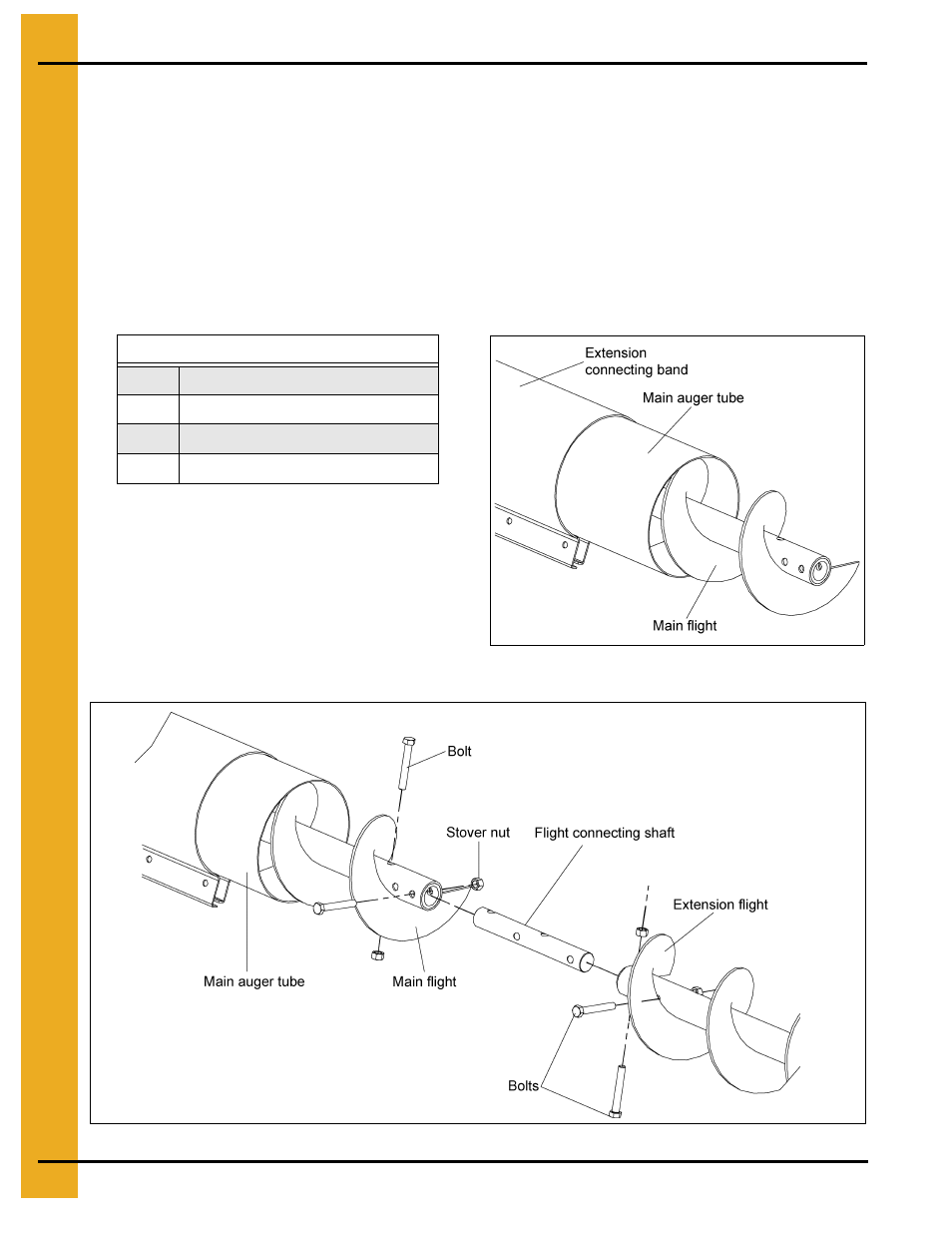 Standard assembly without bearings | Grain Systems Custom, Utility and Bulk Tank Augers PNEG-1445 User Manual | Page 20 / 54