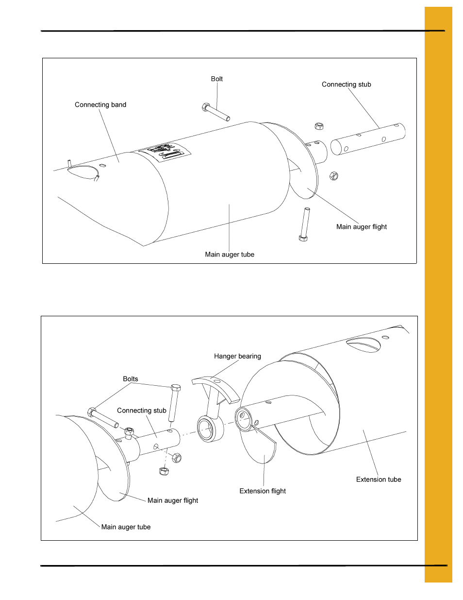 Assemblies with internal bearings (continued) | Grain Systems Custom, Utility and Bulk Tank Augers PNEG-1445 User Manual | Page 23 / 54