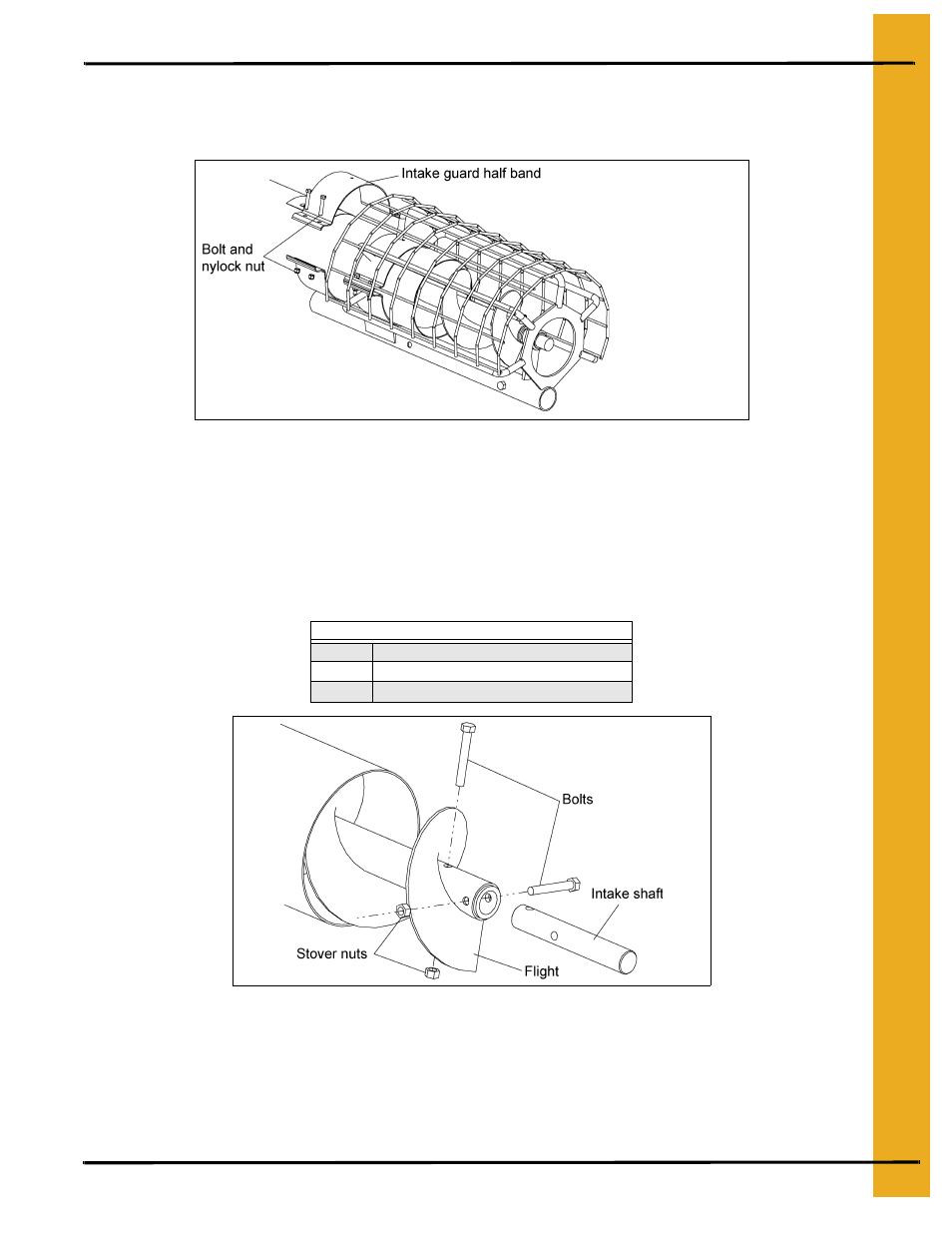 Installing the intake guard (continued), Installing intake shaft | Grain Systems Custom, Utility and Bulk Tank Augers PNEG-1445 User Manual | Page 27 / 54