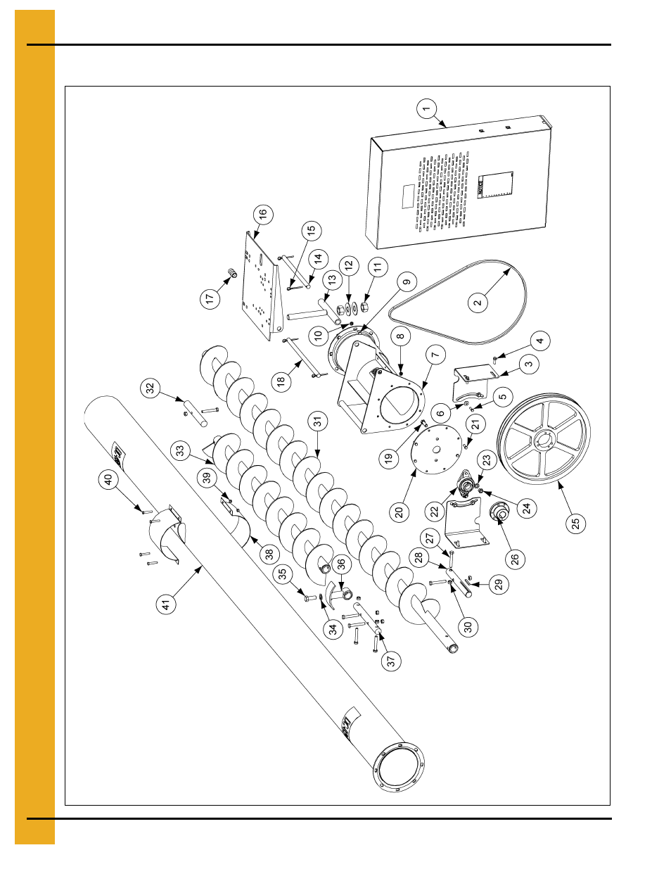 8" internal bearing parts | Grain Systems Custom, Utility and Bulk Tank Augers PNEG-1445 User Manual | Page 42 / 54