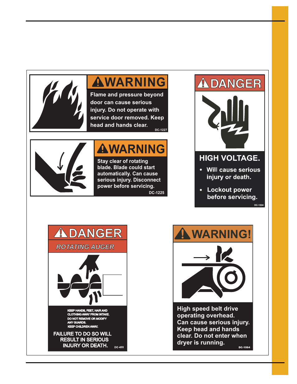 Decals, Chapter 2 decals, Warning | Rotating auger | Grain Systems PNEG-1181 User Manual | Page 9 / 76